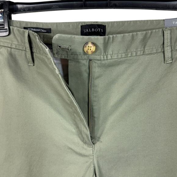 Talbots SZ 12 Relaxed Chino Ankle Pants Stretch Relaxed Leg Hi-Rise Zip-Fly New - Picture 3 of 9